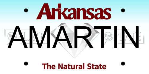 AMARTIN Arkansas License Plate
