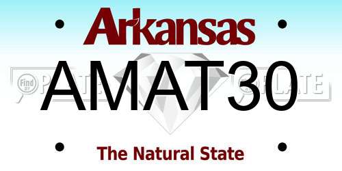 AMAT30 Arkansas License Plate