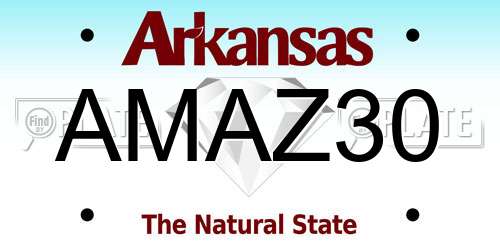 AMAZ30 Arkansas License Plate