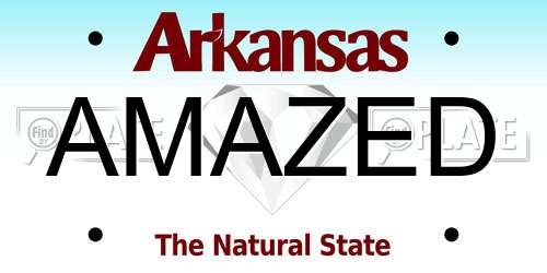 AMAZED Arkansas License Plate