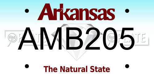 AMB205 Arkansas License Plate