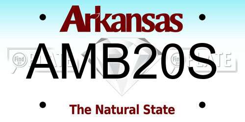 AMB20S Arkansas License Plate