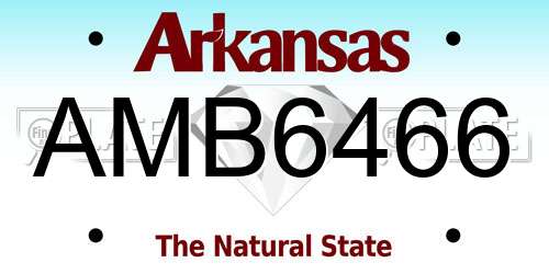 AMB6466 Arkansas License Plate