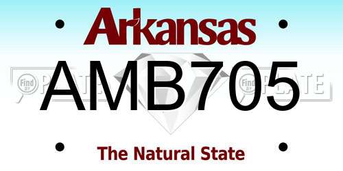 AMB705 Arkansas License Plate