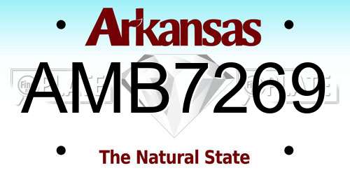AMB7269 Arkansas License Plate