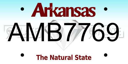 AMB7769 Arkansas License Plate