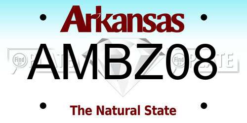 AMBZ08 Arkansas License Plate