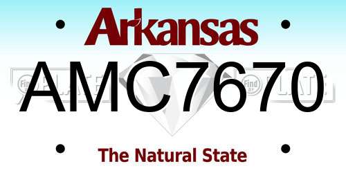 AMC7670 Arkansas License Plate