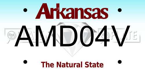 AMD04V Arkansas License Plate