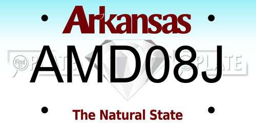 AMD08J Arkansas License Plate