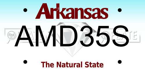AMD35S Arkansas License Plate