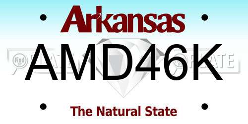 AMD46K Arkansas License Plate