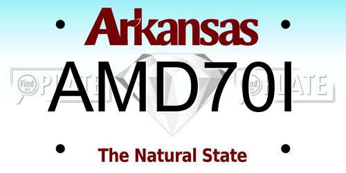 AMD70I Arkansas License Plate