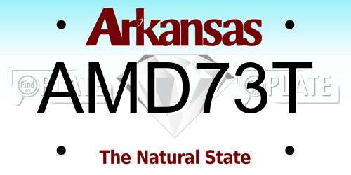 AMD73T Arkansas License Plate
