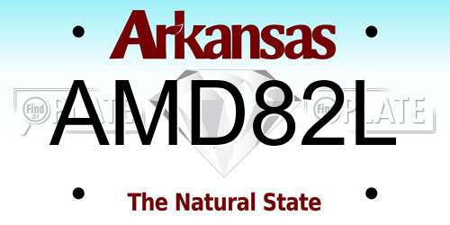 AMD82L Arkansas License Plate