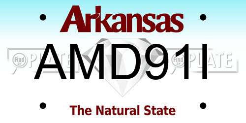 AMD91I Arkansas License Plate