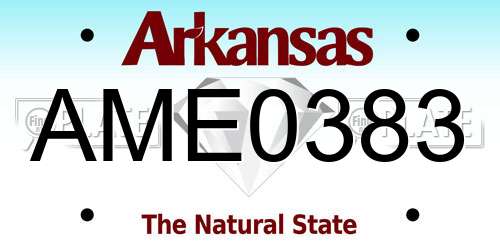 AME0383 Arkansas License Plate