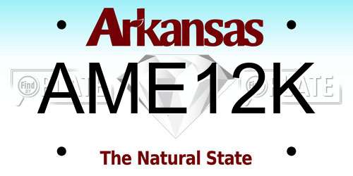 AME12K Arkansas License Plate