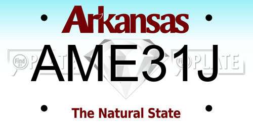 AME31J Arkansas License Plate