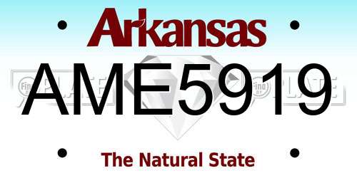 AME5919 Arkansas License Plate
