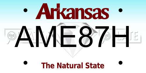 AME87H Arkansas License Plate