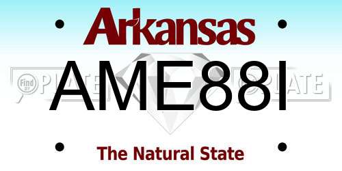 AME88I Arkansas License Plate