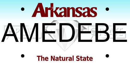 AMEDEBE Arkansas License Plate