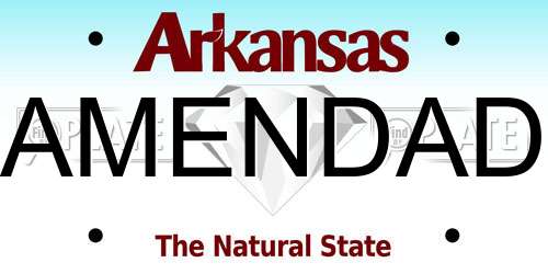 AMENDAD Arkansas License Plate