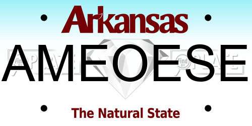 AMEOESE Arkansas License Plate