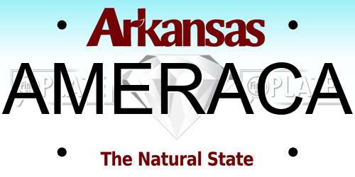 AMERACA Arkansas License Plate