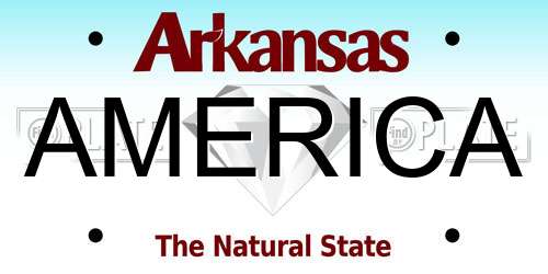 AMERICA Arkansas License Plate