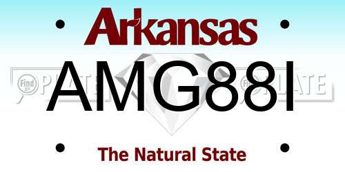 AMG88I Arkansas License Plate