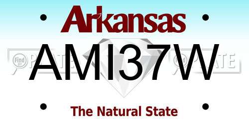 AMI37W Arkansas License Plate