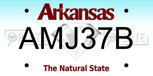 AMJ37B Arkansas License Plate