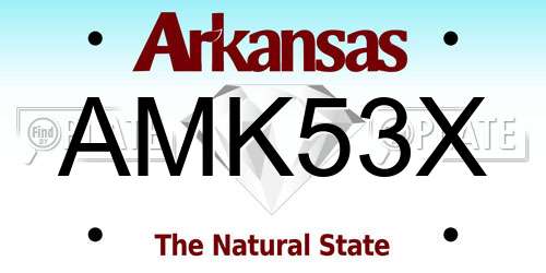 AMK53X Arkansas License Plate