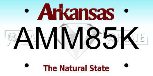 AMM85K Arkansas License Plate