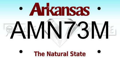 AMN73M Arkansas License Plate