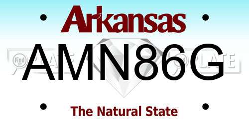 AMN86G Arkansas License Plate