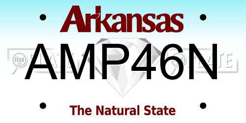 AMP46N Arkansas License Plate