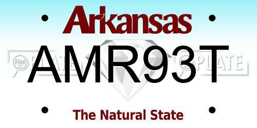 AMR93T Arkansas License Plate