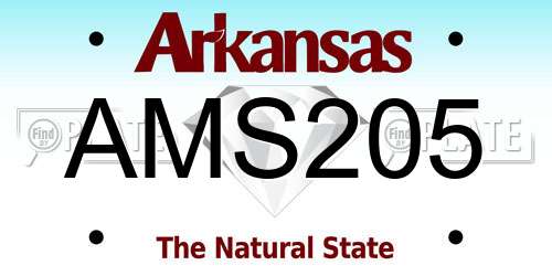 AMS205 Arkansas License Plate