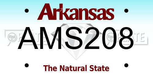 AMS208 Arkansas License Plate