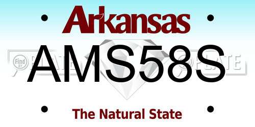 AMS58S Arkansas License Plate