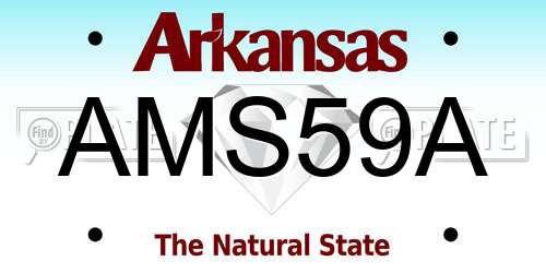 AMS59A Arkansas License Plate