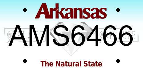 AMS6466 Arkansas License Plate