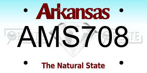 AMS708 Arkansas License Plate