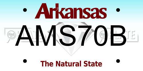 AMS70B Arkansas License Plate