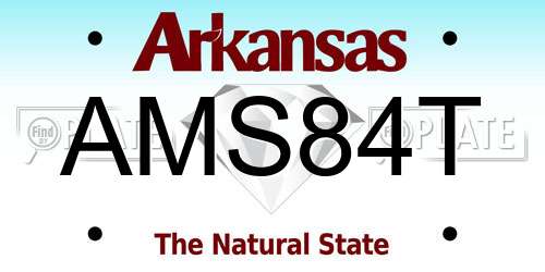 AMS84T Arkansas License Plate