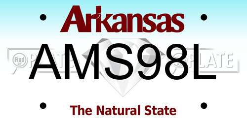 AMS98L Arkansas License Plate