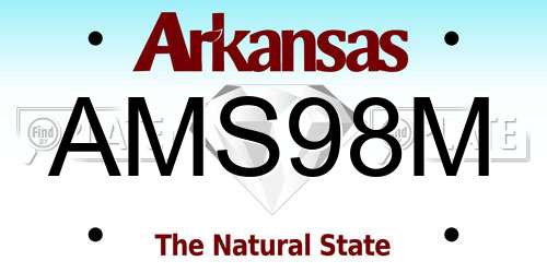 AMS98M Arkansas License Plate